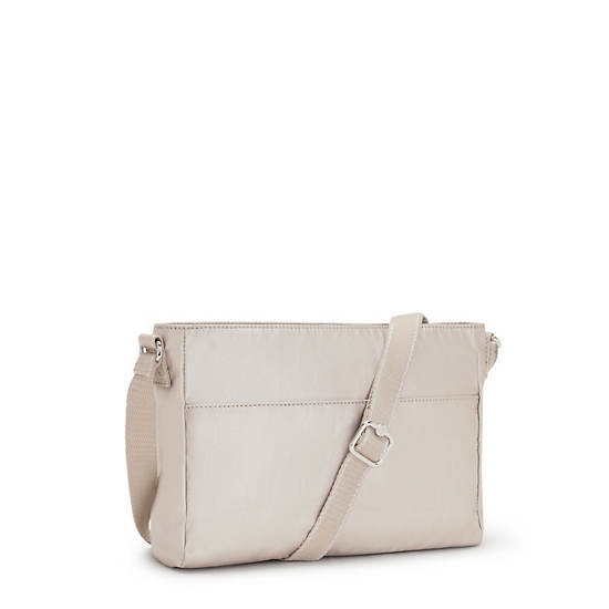 Sacs Crossbody Kipling New Angie Metallic Beige | FR 2016PJ